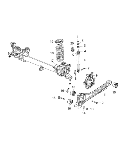 2018 Ram 3500 Shock Absorber Kit Suspension Front Diagram for 68231950AD