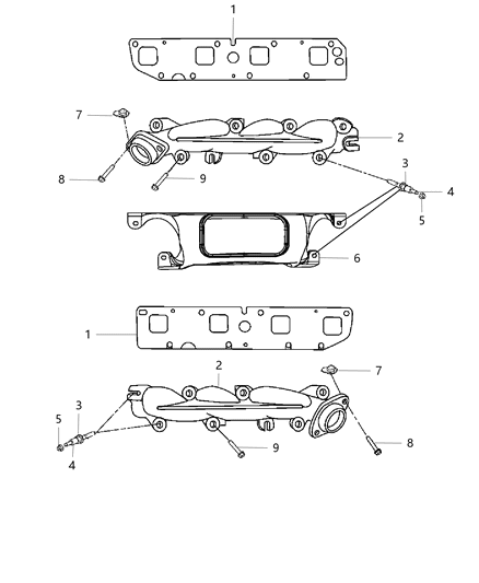 2000 Dodge Ram 3500 Van Shield Exhaust Manifold Diagram for 53032968AD