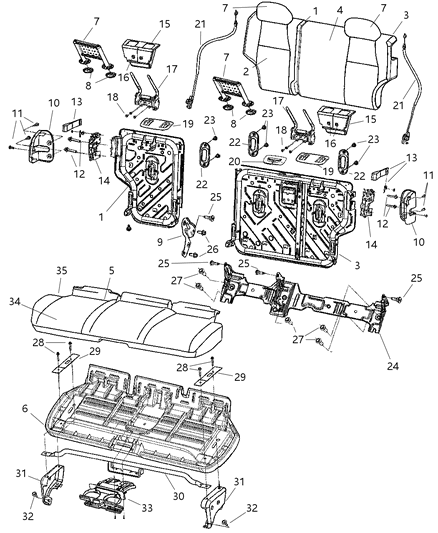 2021 Jeep Grand Cherokee L Seat Back Rear 40% Diagram for 1CW561D5AA