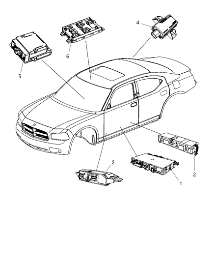 1995 Dodge B2500 Module Tire Pressure Monitoring Diagram for 56029543AB