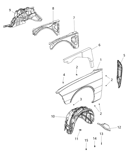 Shield Splash Front Diagram for 68259093AE