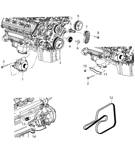 1995 Dodge B2500 Generator Engine Diagram for R4801834AB