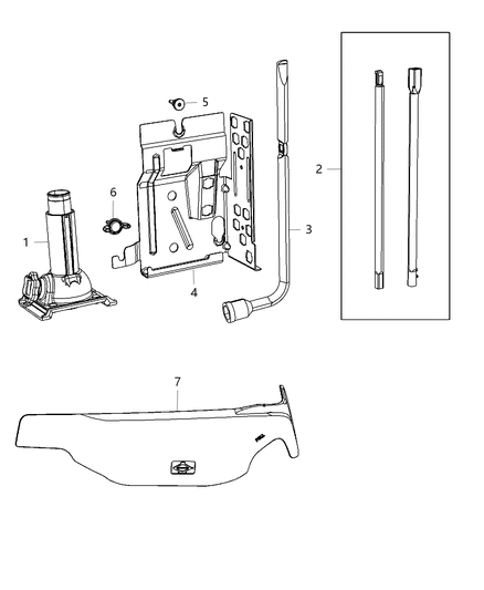 Bracket And Locator Jack Stowage Diagram for 52110479AD