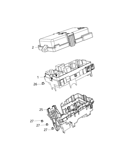 Power Distribution Center Intelligent Power Diagram for 68233193AD