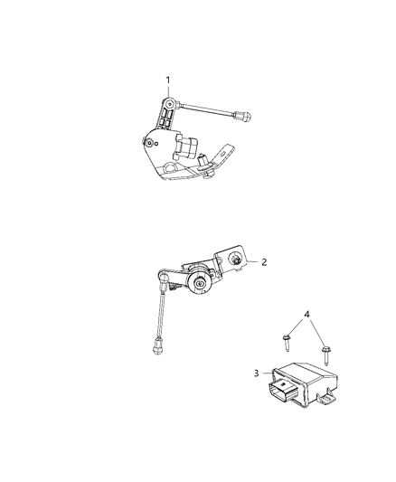 Sensor Ride Height Headlamp Leveling Front Diagram for 68295927AB