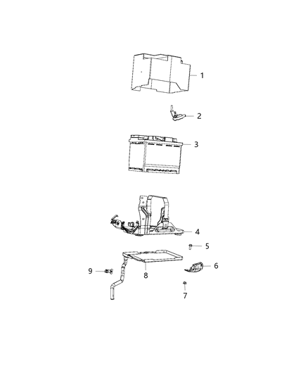 Tray Battery Diagram for 68337837AB