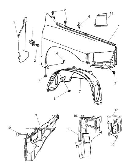 Shield Wheelhouse Diagram for 55276799AD