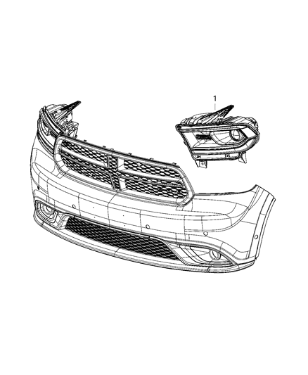 1992 Jeep Comanche Headlamp Diagram for 68299134AD