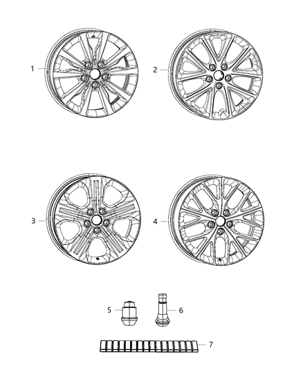 2014 Dodge Durango Wheel Aluminum Diagram for 1XC16GSAAA