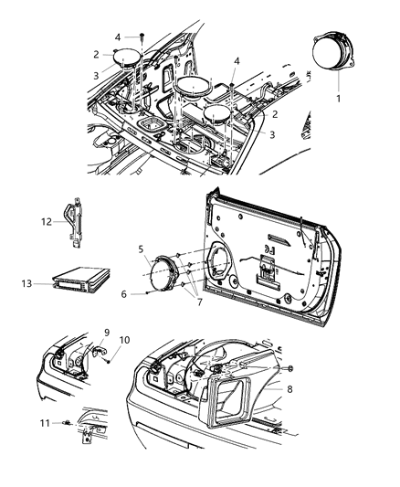 Speaker Front Door Diagram for 5030126AB
