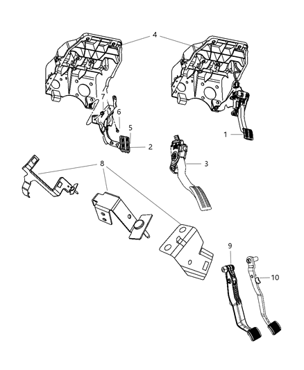 Pedal Accelerator With Sensor Diagram for 53034004AB