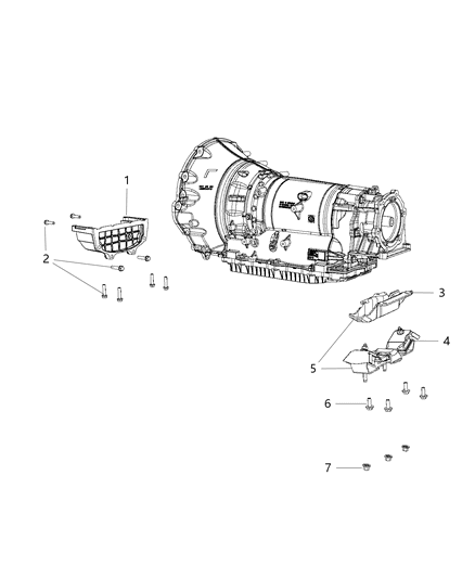 Bracket Transmission Mount Diagram for 68147344AA
