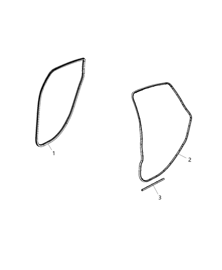 2015 Chrysler 200 Weatherstrip Rear Door Opening Diagram for 68144967AC