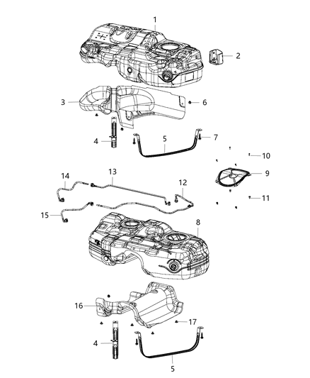 2010 Chrysler Town & Country Tank Fuel Diagram for 68217194AC