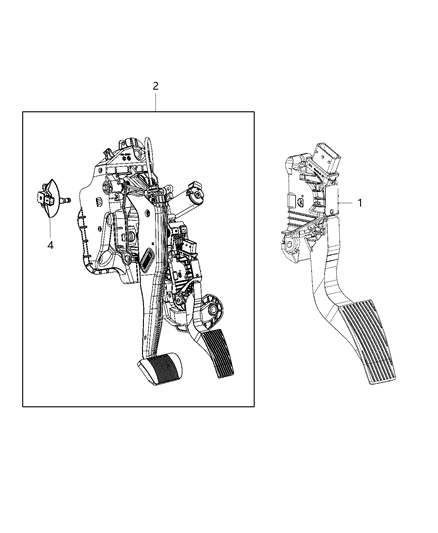 1985 Dodge Ramcharger Pedal Brake And Accelerator Diagram for 68437179AC