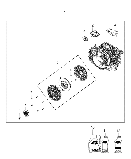 Transmission Assembly Dual Clutch Diagram for 68302464AA