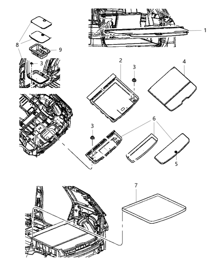 Latch Load Floor Cover Diagram for 1CB781X9AA