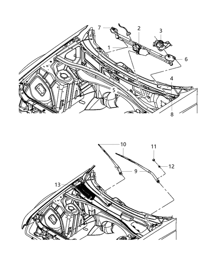 Blade Front Wiper, Driver Side Diagram for 5182439AA