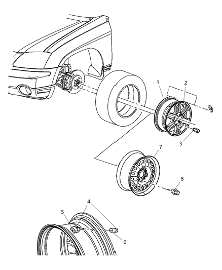 Wheel Aluminum Diagram for 4766500AA