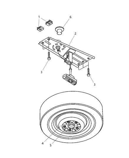Winch Spare Tire Carrier Diagram for 4860958AA