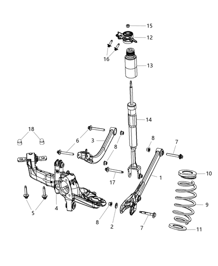 Control Arm Assembly Rear Diagram for 68204867AA