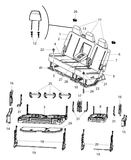 1993 Dodge Stealth Cupholder Console Diagram for 1NN45DX9AB