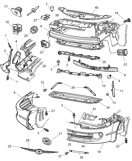 Brace Bumper Fascia Diagram for 4805196AA