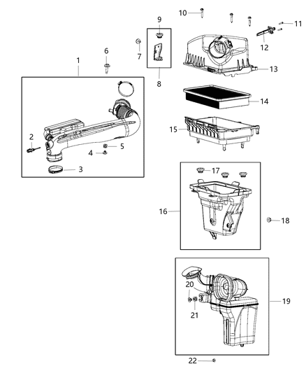 Filter Air Diagram for 68157194AA