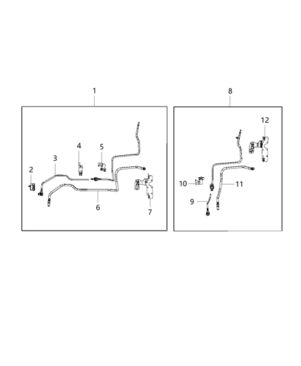 Bundle Fuel Supply And Vapor Line Diagram for 68460969AB