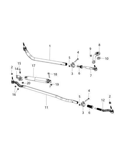 Socket Drag Link Outer Diagram for 68258760AC
