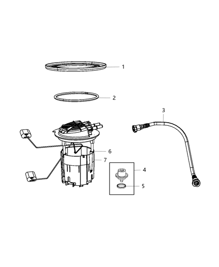 Module Kit Fuel Pump/Level Unit Kit: Pump, Unit, O-Ring Diagram for 5145614AA