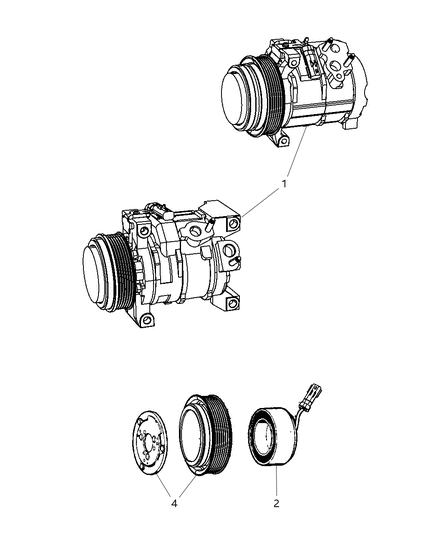 2008 Dodge Grand Caravan Compressor A/C Diagram for 55111416AC