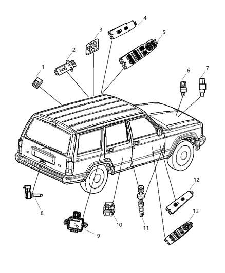 2014 Chrysler 300 Switch A/C High Pressure Cut Off Diagram for 5015792AA