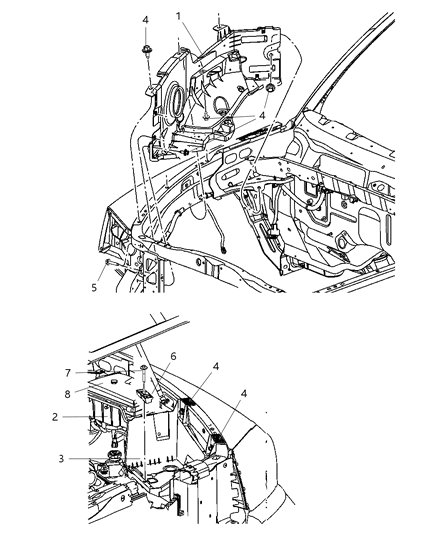 2009 Chrysler PT Cruiser Tray Battery Diagram for 55359973AC