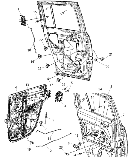 2014 Dodge Charger Link Outside Handle To Latch Rear Door Diagram for 5115825AE