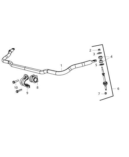 2015 Ram 1500 Link Kit Stabilizer Bar, Front Diagram for 5170290AD
