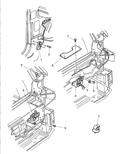 1999 Dodge Ram 3500 Van Latch Hood Diagram for 4580282AD