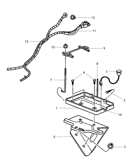 2025 Ram 3500 Tray Battery Diagram for 55346961AE