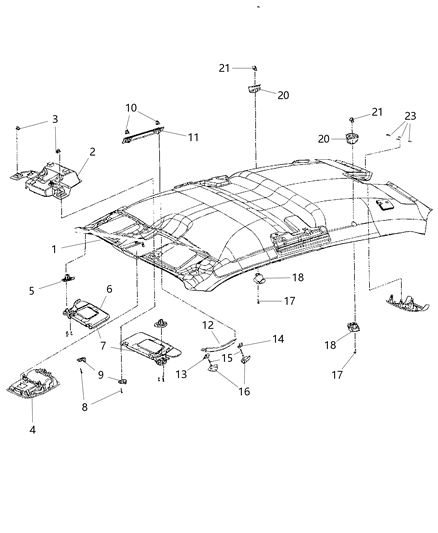 Headliner Diagram for 1UV20XVDAA