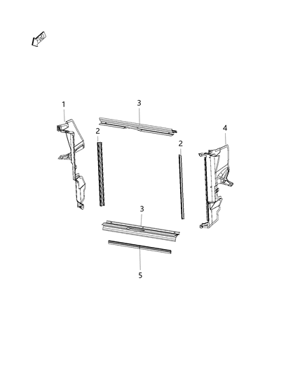 Shield Radiator Left Diagram for 68231622AB