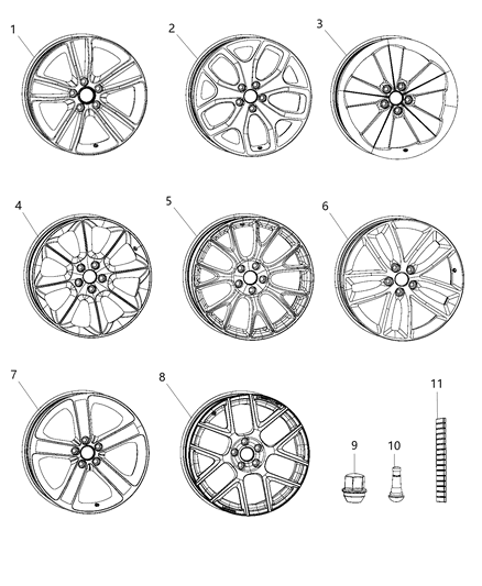 Wheel Aluminum Diagram for 5LD38NTSAA