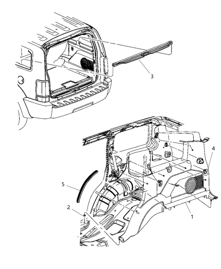 2012 Jeep Liberty Seal Wheelhouse Diagram for 5112265AB