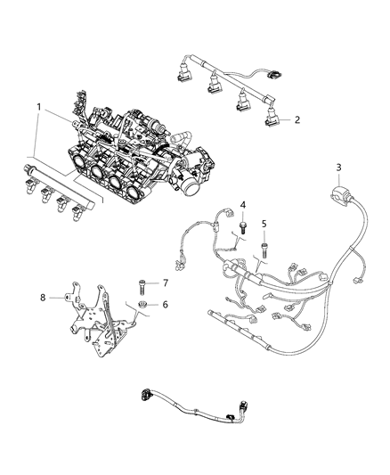 2011 Jeep Grand Cherokee Bracket Intake Manifold Diagram for 68270220AA