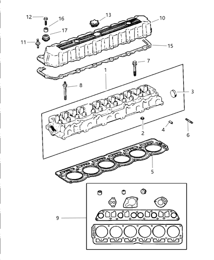 Gasket Package Engine Upper Diagram for 5012365AB