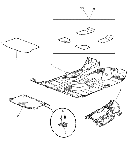 2023 Ram 1500 Classic Loop Cargo Tie Down Diagram for 5086138AA
