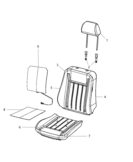 Cover Front Seat Cushion Diagram for 1UW24HLLAA