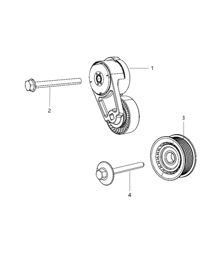 1990 Dodge D250 Tensioner Belt Diagram for 5184617AC