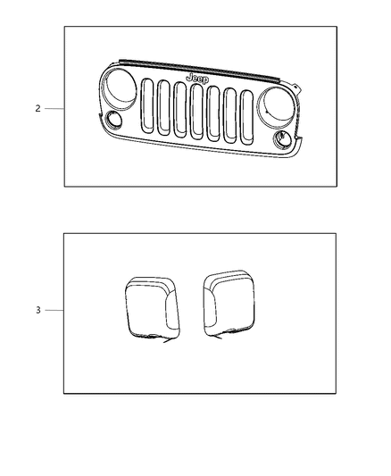 1992 Dodge D250 Applique Kit Mirror Diagram for 82210469AC
