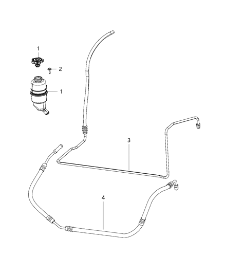 Hose Power Steering Pressure Pump To Gear Diagram for 52059900AD