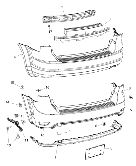 Bracket Fascia Support Diagram for 5178413AE